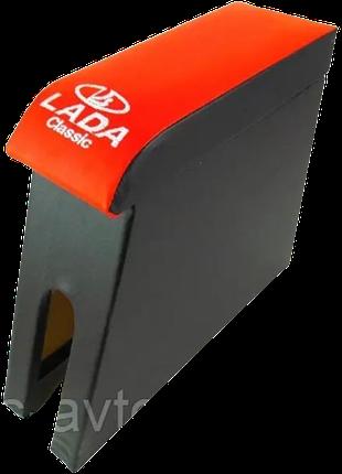 Подлокотник ВАЗ 2105-07 красный с вышивкой (кожзам)