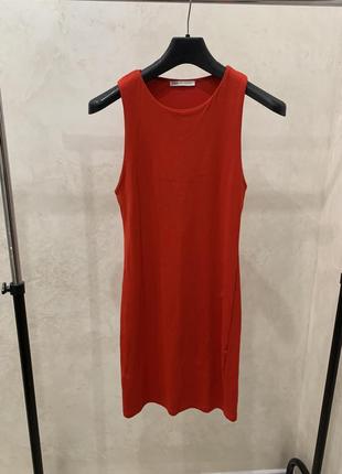Платье платье zara красное базовое женское