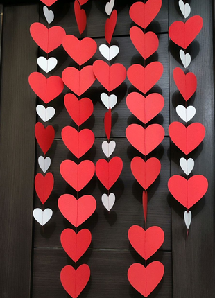 Сердечки гірлянда, серце на День Святого Валентина декор сердце
