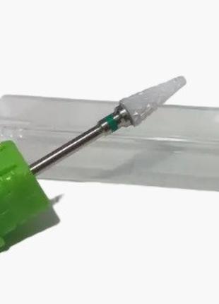 Фреза керамическая насадка конус для маникюра, зеленая