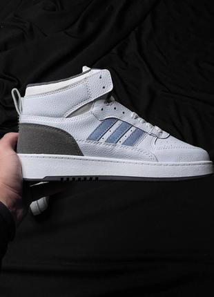Кросівки adidas forum high (white grey)