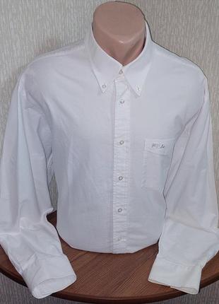Шикарная джинсовая рубашка белого цвета fila, 💯 оригинал, молн...