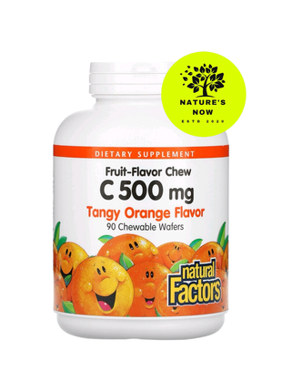 Natural factors витамин с со вкусом фруктов 500 мг - 90 жевате...
