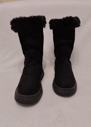 Зимние натуральные  замшевые сапоги ботинки zara 37