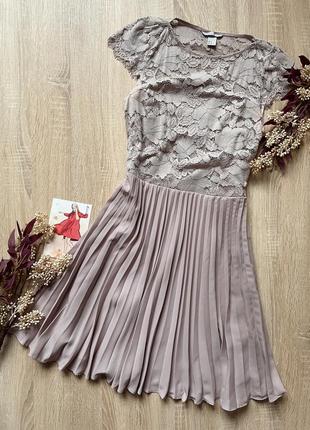 Платье кружево + юбка плиссе