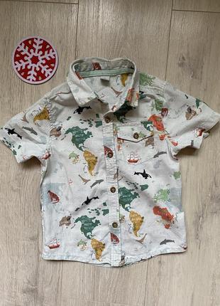 Сорочка для хлопчика tu 2,3 роки льон котон дитячий одяг рубашка