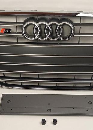 Решетка радиатора Audi A6 C7 2011-2014 стиль S6 (Grey/Chrome)