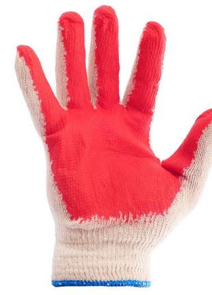 Перчатки Intertool - с латексным покрытием 8" (бело-красная)