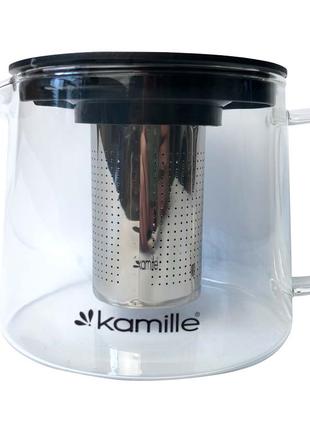 Чайник стеклянный огнеупорный Kamille - 600мл с заварником