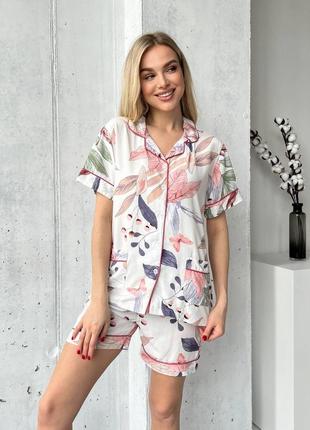 Роскошная пижама / домашний костюм натуральная ткань