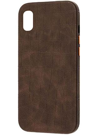 Кожаный чехол Croco Leather для Apple iPhone X / XS (5.8")