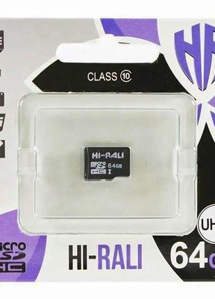 Карта памяти Hi-Rali microSDXC (UHS-1) 64 GB Card Class 10 без...