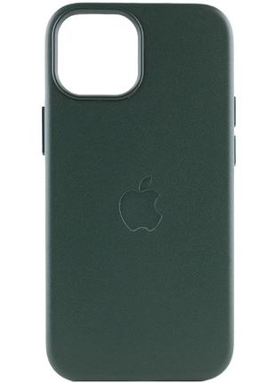 Кожаный чехол Leather Case (AAA) with MagSafe для Apple iPhone...