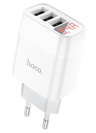 СЗУ Hoco C93A Easy charge 3-port digital display charger