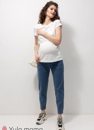 Свободные джинсы мом для беременных из тонкого джинса