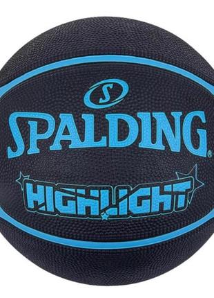 М'яч баскетбольний Spalding Highlight чорний, сині