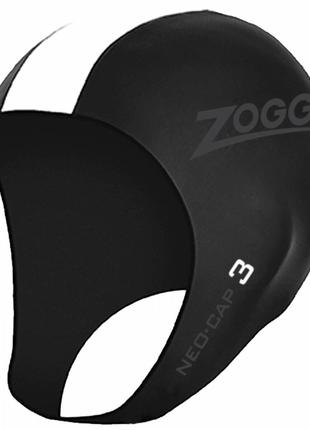Шапка для тріатлону Zoggs Neo Cap чорно-біла L/XL