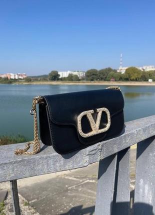 Женская сумка valentino 24 х 14 х 7 black