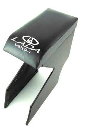 Подлокотник ВАЗ 2110 черный с вышивкой (кожзам)