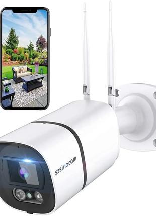 Внешняя камера безопасности SZSINOCAM 3-мегапиксельная WiFi-ка...