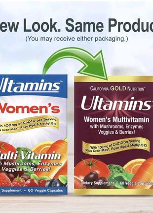 Акция! ultamins мультивитамины для женщин с q10, грибы, фермен...