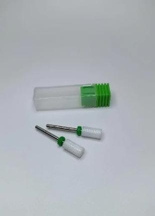 Фреза керамическая насадка цилиндр для маникюра, зеленая