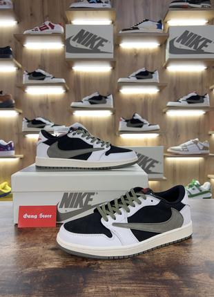 Кросівки Nike Air Jordan 1 Low x Travis Scott olive