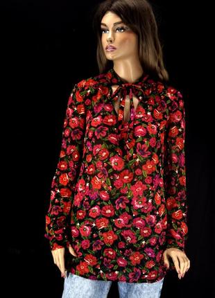 Красивая шифоновая блузка "long tall sally" с цветочным принто...