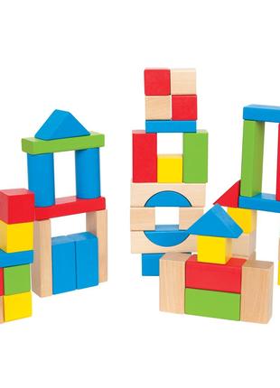 Набор деревянных блоков Hape цветные (E0409)