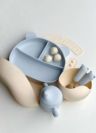 Дитячий посуд з харчового силікону Ведмедики