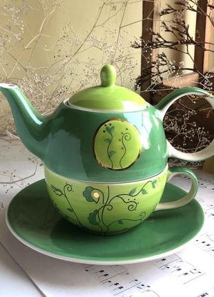 Чайное трио фарфор чашка блюдце чайник заварник тайланд