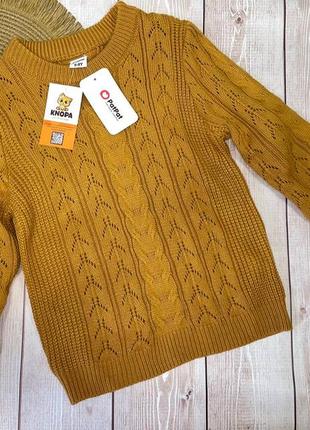 Вязаный свитер косичка для девочки американского бренда pat pa...