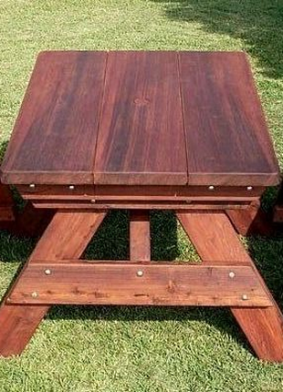 Садовий комплект стіл+ лавки з дерева