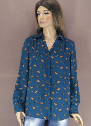 Оригінальна брендова сорочка, блузка "tu" із фазанами. розмір ...