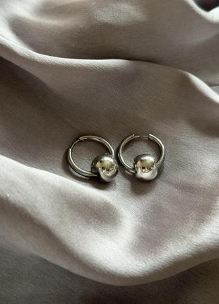 Сережки серебро кольца минимализм серьги круги