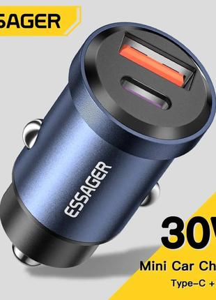 Essager 30W 5A Quick Charge, Power Delivery | Зарядка в авто