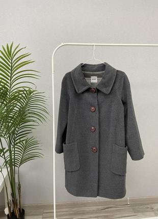Moschino пальто серое женское москино wool