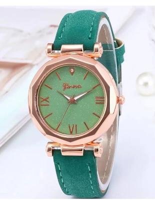 Часы наручные Зеленые с римским Циферблатом Женские