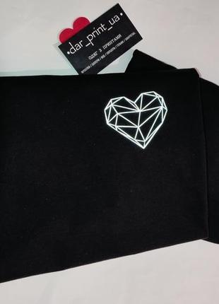 Парная футболка с принтом сердце-алмаз