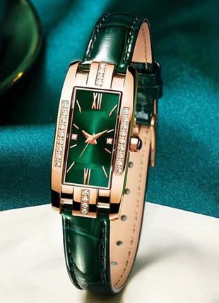 Стильний наручний годинник жіночий кварцовий смарагд KG-10656