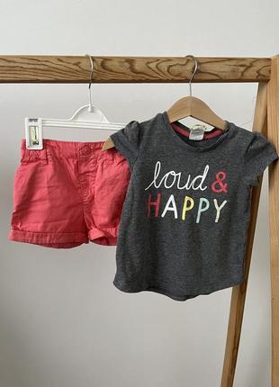 Дитячий літній костюм для дівчинки рожеві дитячі шорти футболка