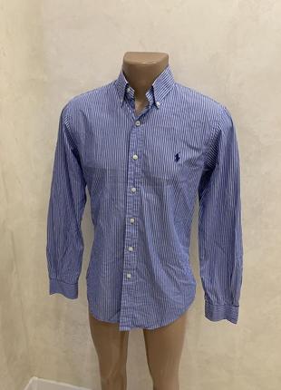 Классическая рубашка polo ralph lauren синяя в полоску