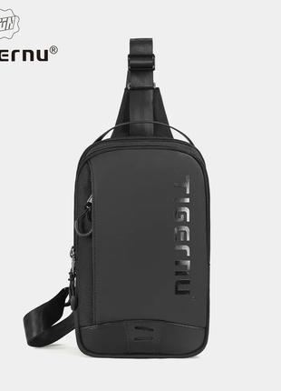 Мужской однолямочный рюкзак TIGERNU сумка-слинг IPad 9,7” Чёрный