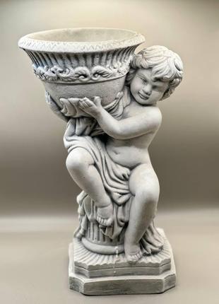 Садовая фигура, статуэтка Мальчик с вазоном для декора сада из...