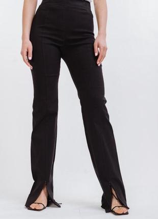 Женские брюки с разрезами спереди на молнии, размер s