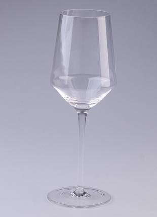 Бокал для вина высокий на ножке прозрачный из стекла набор 6 шт.