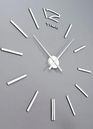 Настінний годинник diy clock zh003 срібного кольору, великий. ...