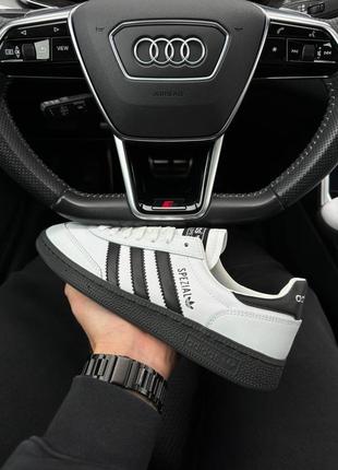 Мужские кроссовки adidas spezial white leather black