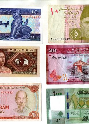 Набір банкнот країн Світу - 6 шт. №024