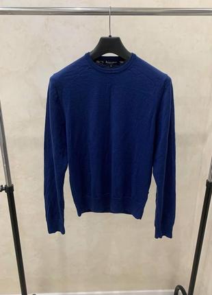 Шерстяной свитер джемпер aquascutum синий свитшот
